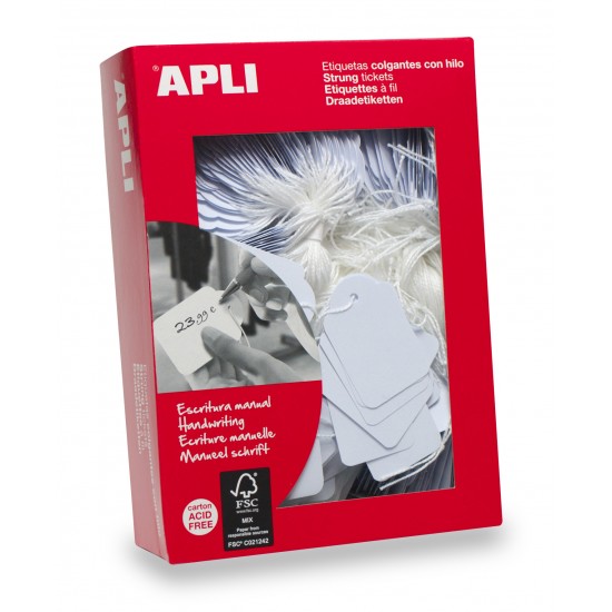 Καρτελάκια Τιμών με Κορδόνι Apli 18x29mm 1000 τεμάχια