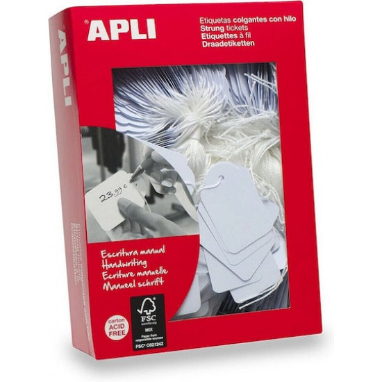 Καρτελάκια Τιμών με Κορδόνι Apli 22x35mm 500 τεμάχια