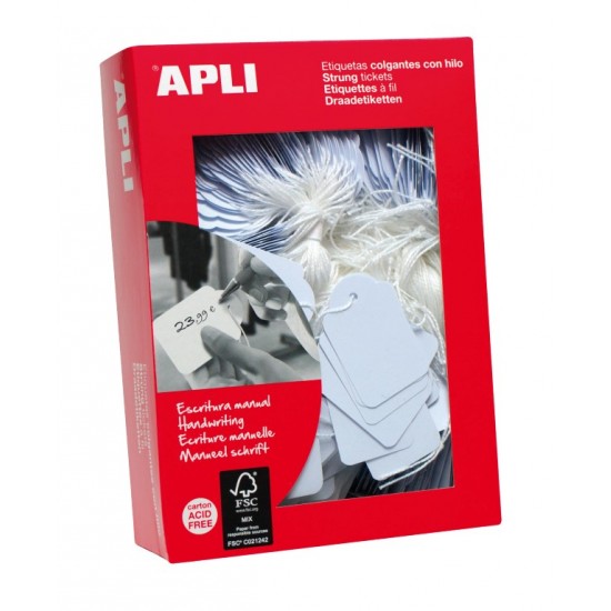 Καρτελάκια Τιμών με Κορδόνι Apli 28x43mm 500 τεμάχια