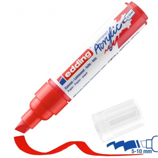 Ακρυλικός μαρκαδόρος edding 5000 5-10mm Traffic red Ακρυλικός μαρκαδόρος edding 5000 5-10mm Traffic red