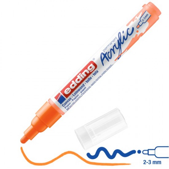 Ακρυλικός μαρκαδόρος edding 5100 2-3mm Fluorescent orange
