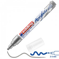 Ακρυλικός μαρκαδόρος edding 5100 2-3mm Silver Ακρυλικός μαρκαδόρος edding 5100 2-3mm Silver