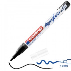 Ακρυλικός μαρκαδόρος edding 5300 1-2mm Black Ακρυλικός μαρκαδόρος edding 5300 1-2mm Black