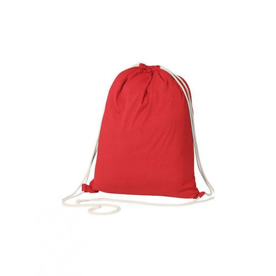 Τσάντα-πουγκί υφασμάτινη 100 % cotton κόκκινη Υ52x40x3εκ.