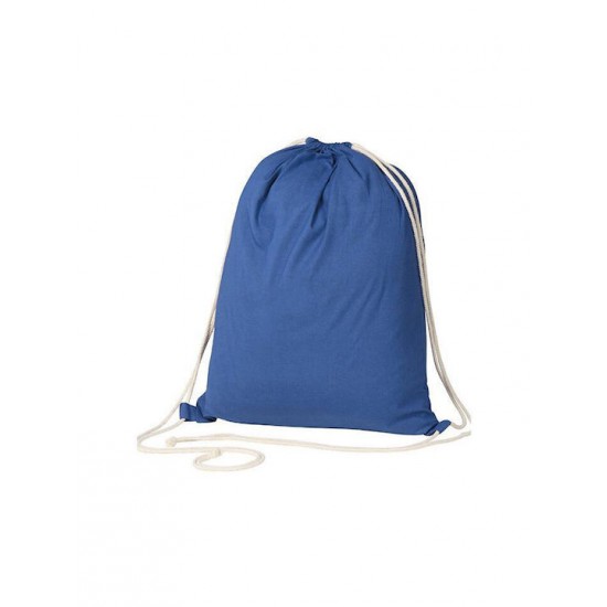 Τσάντα-πουγκί υφασμάτινη 100 % cotton μπλε Υ52x40x3εκ.