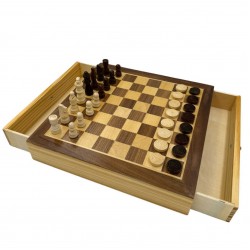 Ξύλινο σετ σκάκι – ντάμα 32 x 30 x 5,3 cm