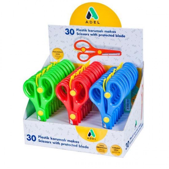 Adel ψαλίδι ανοξείδωτο με ασφάλεια Adel ψαλίδι ανοξείδωτο με ασφάλεια