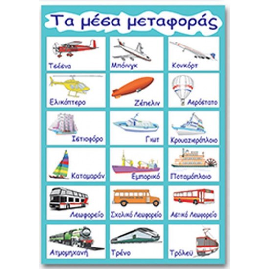 Next εκπαιδευτική αφίσα "Τα μέσα μεταφοράς" 50x70εκ.