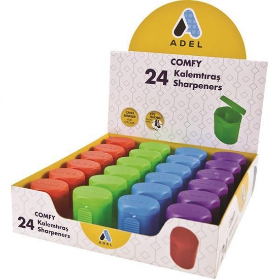 Adel ξύστρα "Comfy" βαρελάκι διπλή 7mm & 12mm Adel ξύστρα "Comfy" βαρελάκι διπλή 7mm & 12mm