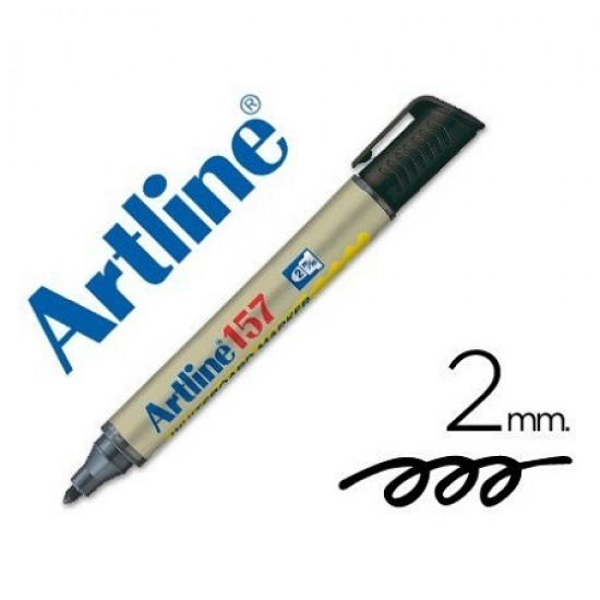 ΜΑΡΚΑΔΟΡΟΣ ARTLINE ΑΣΠΡΟΥ ΠΙΝΑΚΑ EK-157 ΣΤΡΟΓΓΥΛΗ ΜΥΤΗ 2,0mm ΜΑΥΡΟΣ