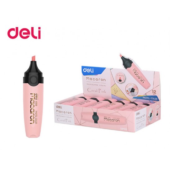 DELI ΜΑΡΚΑΔΟΡΟΣ ΥΠΟΓΡΑΜΜΙΣΗΣ ΠΛΑΚΕ 1-5mm MACARON ΡΟΖ