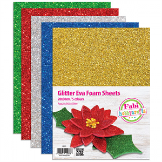 Αφρώδες Μπλοκ Fabi Glitter 20x30 2mm 5φ 5 χρώματα 88101