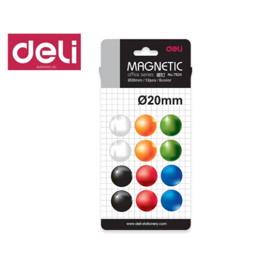 DELI ΜΑΓΝΗΤΕΣ ΣΤΡΟΓΓΥΛΟΙ 20mm ΔΙΑΦΟΡΑ ΧΡΩΜΑΤΑ BBL