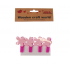 Μανταλάκια 4εκ., 4 τεμάχια λουλούδια ροζ