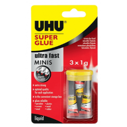 UHU ΚΟΛΛΑ BLISTER SUPER GLUE MINIS 1gr 3 ΤΕΜΑΧΙΑ