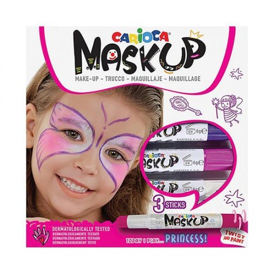 Carioca Mask Up προσώπου Princess σετ 3 χρωμάτων Carioca Mask Up προσώπου Princess σετ 3 χρωμάτων