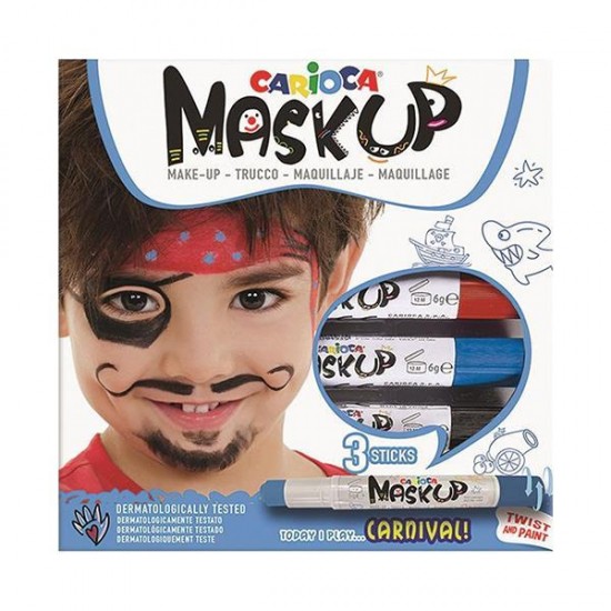 Carioca Mask Up προσώπου Carnivalσετ 3 χρωμάτων Carioca Mask Up προσώπου Carnivalσετ 3 χρωμάτων