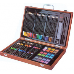 Σετ ζωγραφικής σε ξύλινο κουτί 82τεμαχίων Υ26x43x5εκ.