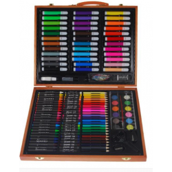 Σετ ζωγραφικής XXL σε ξύλινο κουτί 150τεμαχίων Υ37x30εκ.