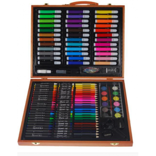 Σετ ζωγραφικής XXL σε ξύλινο κουτί 150τεμαχίων Υ37x30εκ.